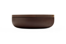 Load image into Gallery viewer, VVD pottery 30cm brown ceramic 7cm high / lid 2cm in walnut