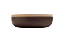 Load image into Gallery viewer, VVD pottery 30cm brown ceramic 7cm high / lid 2cm in oak