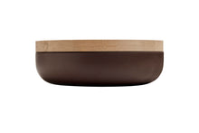 Load image into Gallery viewer, VVD pottery 30cm brown ceramic 7cm high / lid 3cm in oak