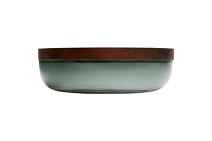 VVD pottery 30cm black glass 7cm high / lid 3cm walnut