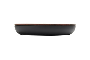VVD pottery 30cm black ceramic 5cm high / lid 1cm walnut