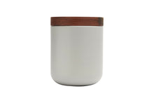 Load image into Gallery viewer, VVD pottery 15cm warm grey ceramic 17cm high/ lid 3cm walnut