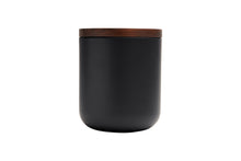 Load image into Gallery viewer, VVD pottery 15cm black ceramic 17cm high/ lid 2cm walnut