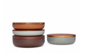 VVD pottery 30cm brown ceramic 5cm high / lid 1cm walnut