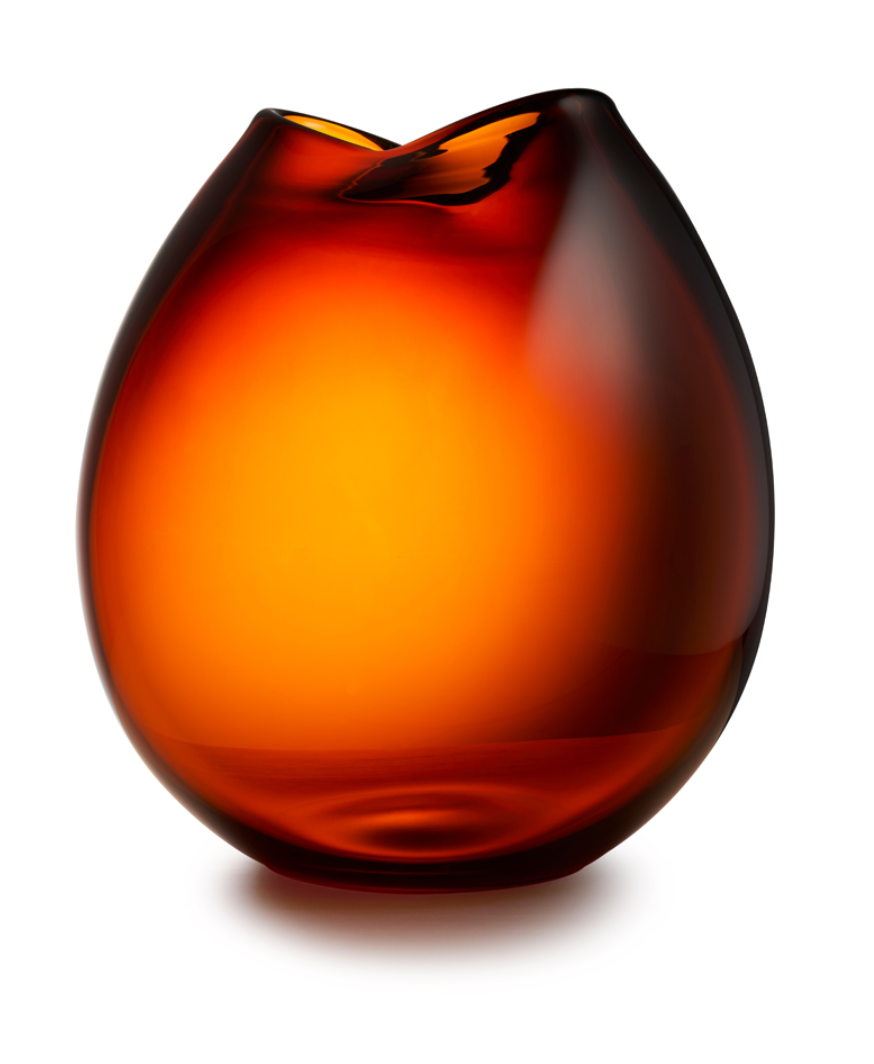 Rock vase cognac