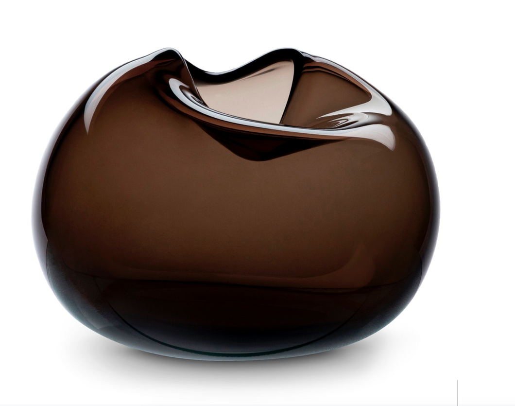 Pebble vase black - brown